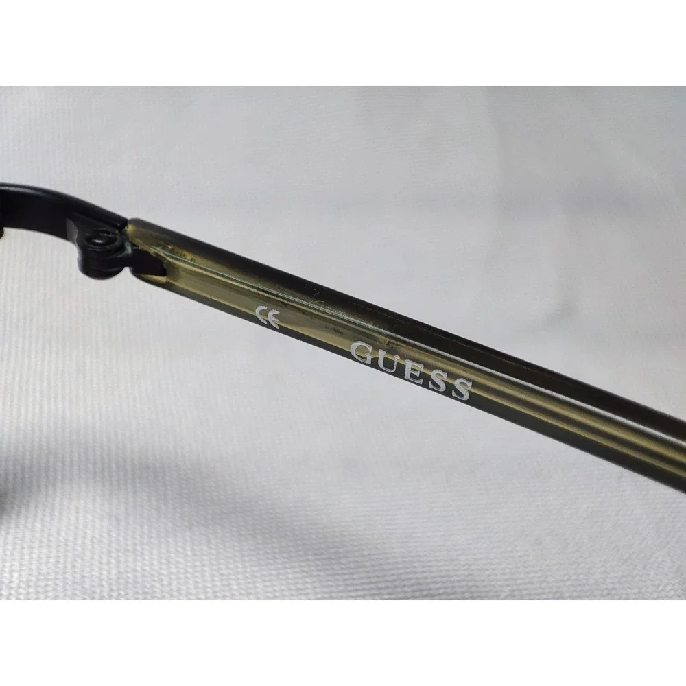 Guess GU 6156 BLK-3 Black Metal Rectangle Sunglasses 57-18-125